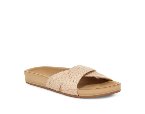 Női Szandál - Sanuk She Cruzy Jute Vegan Slide - Sanuk Khaki Cipő LGFUZC781